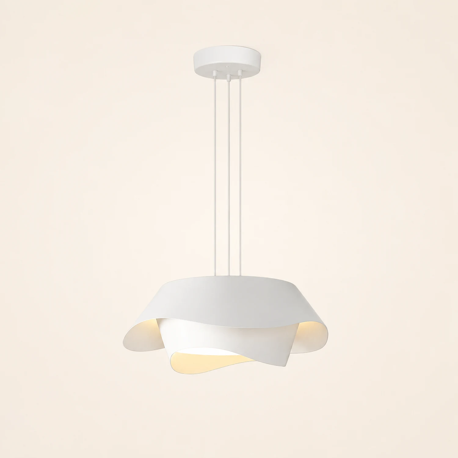 Bella Art Deco Flower Shape Metal Pendant Light, White - Lumpaz