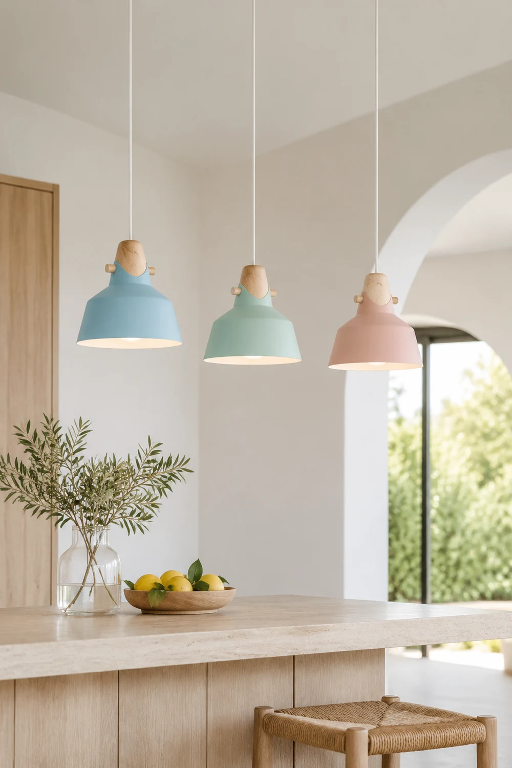 Morandi Nordic Dome Metal Pendant Light, Bule/Green/Pink - Lumpaz