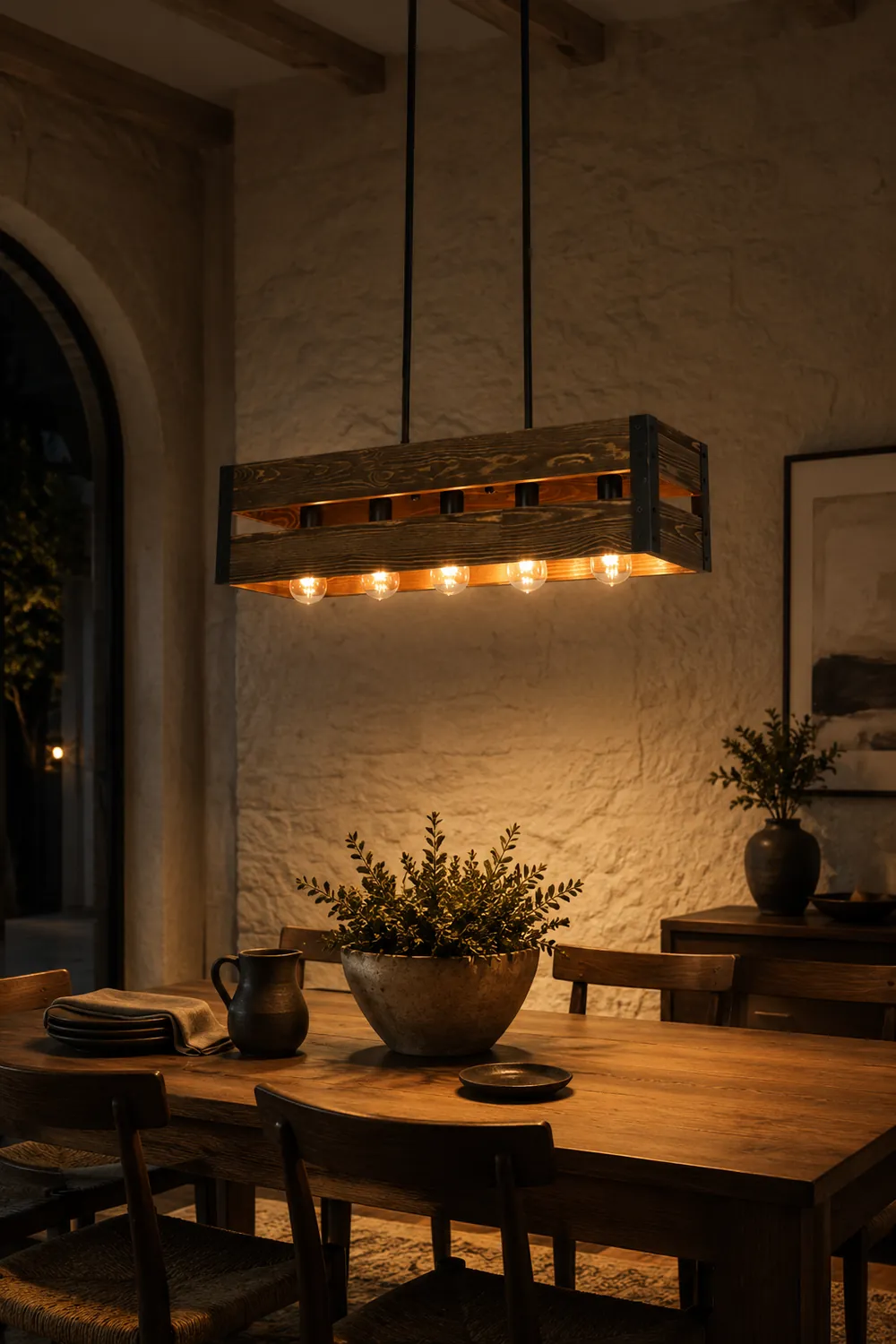 Alessio Retro LED Metal/Wood Pendant Light Living Room/Bedroom - Lumpaz