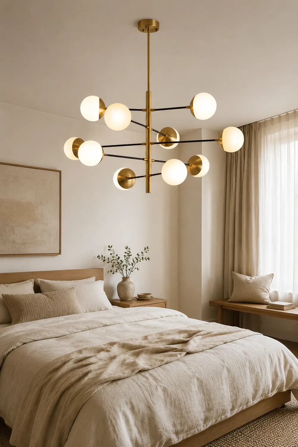Valentina Nordic Multi Globe Metal/Glass Pendant Light, Gold - Lumpaz