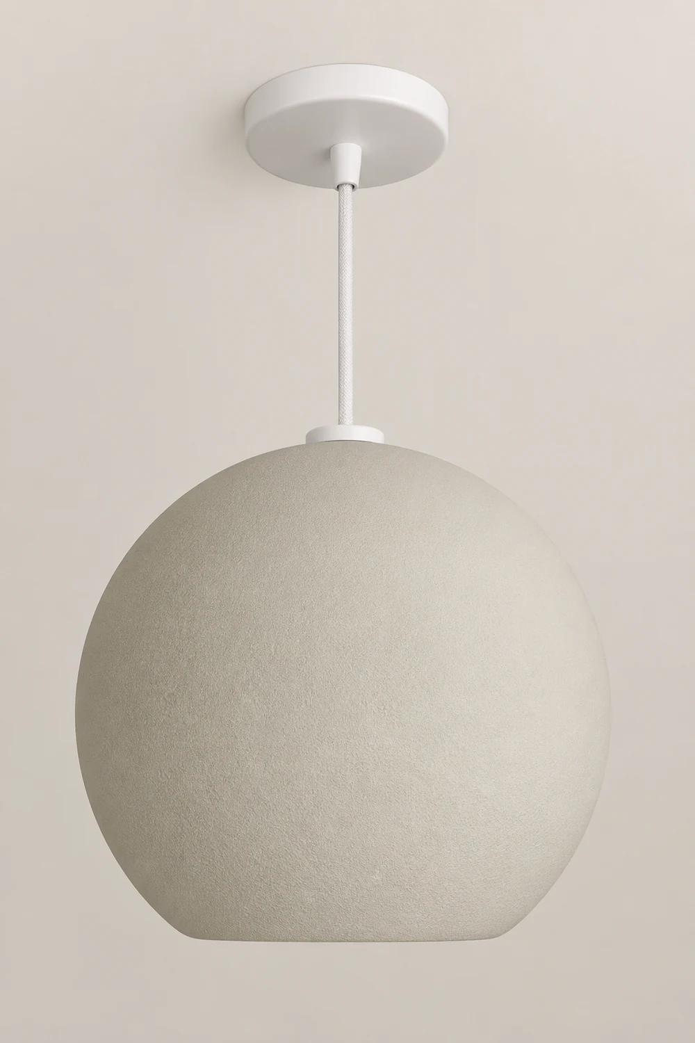 Byers Simple Ball Shape Metal Pendant Light, White/Gray - Lumpaz