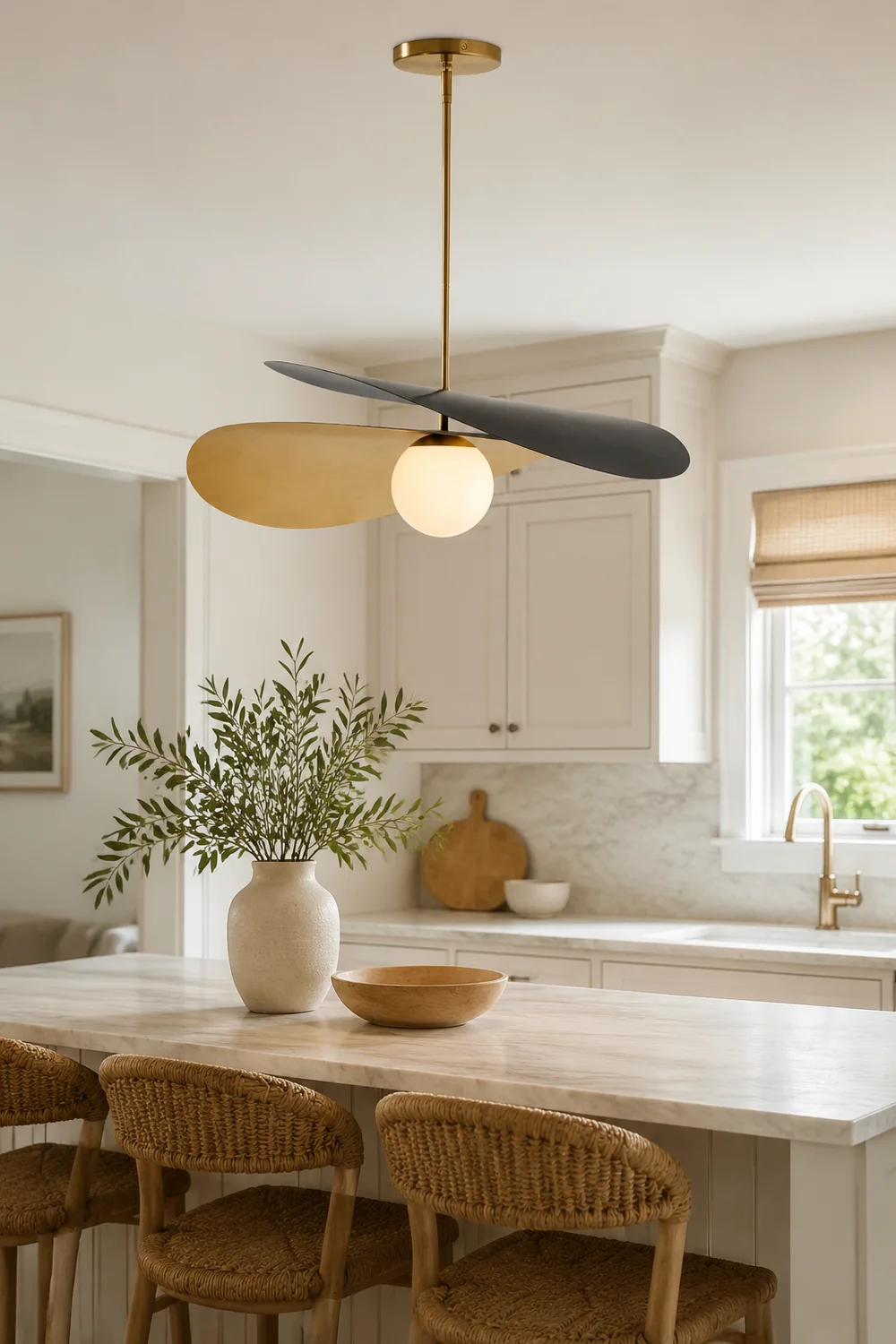 Carins Decorative Geometric Metal Pendant Light, Black/Gold - Lumpaz
