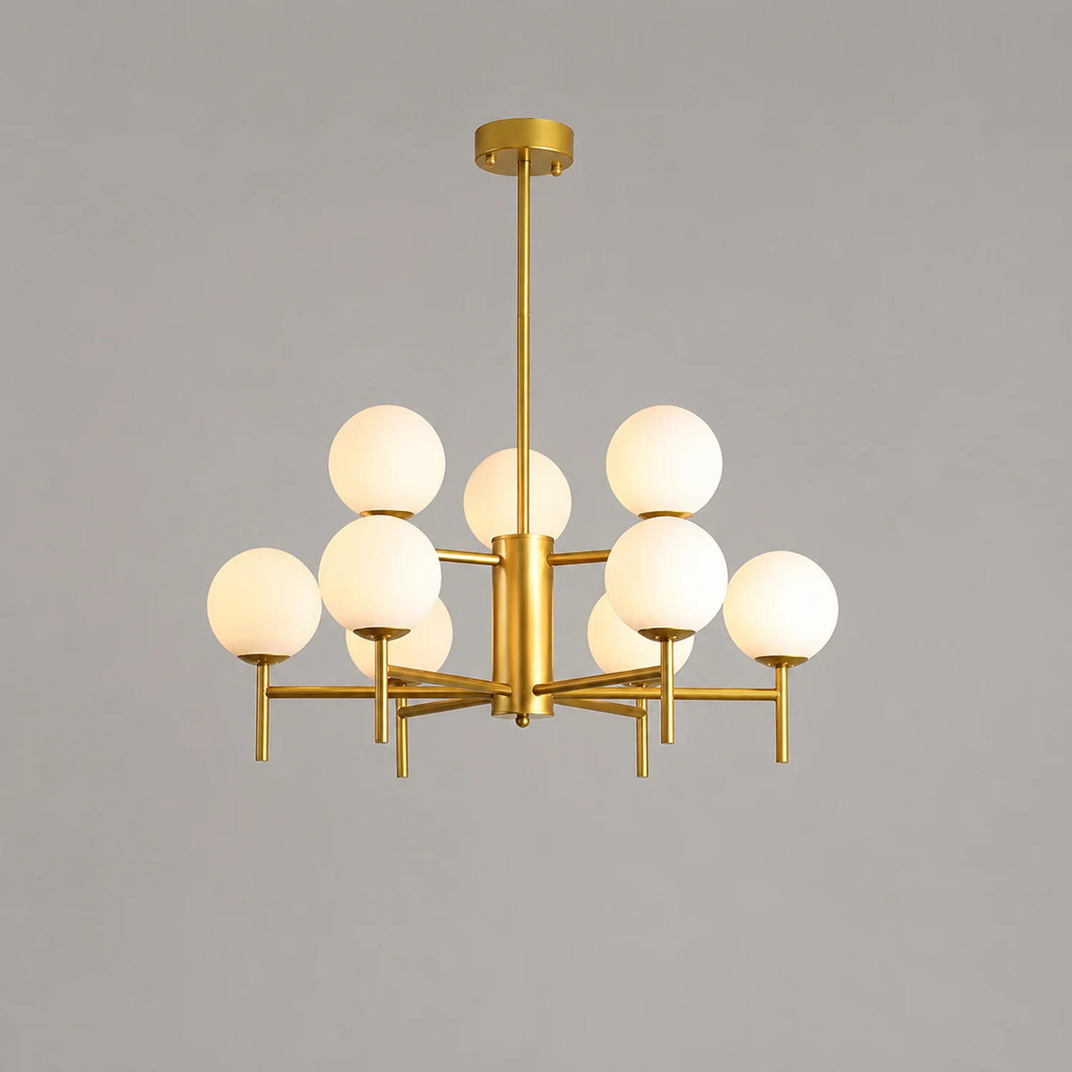 Alessio Modern Globe Bubble Metal/Glass Pendant Light, Gold/Black - Lumpaz