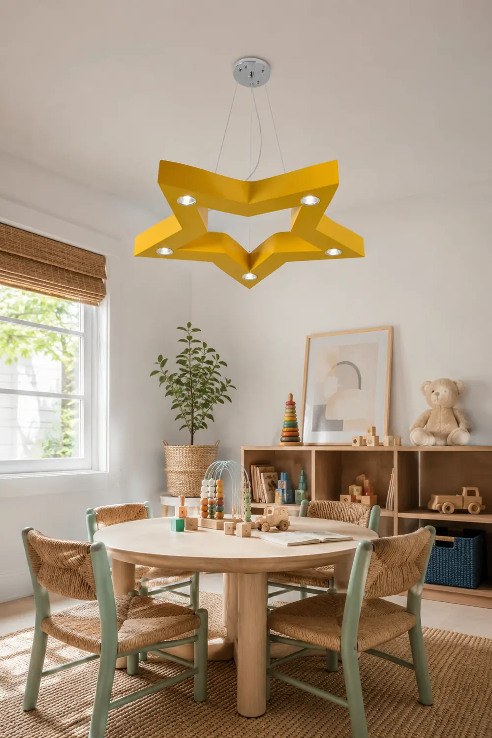 Minori Five-Pointed Star Colorful Metal Kids Pendant Light - Lumpaz