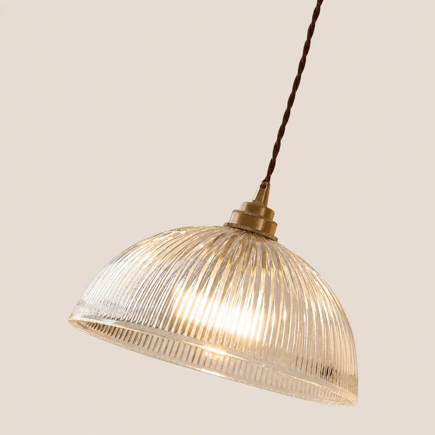 Alessio Simple Bowl Metal/Glass Pendant Light, Clear, Dining Room - Lumpaz