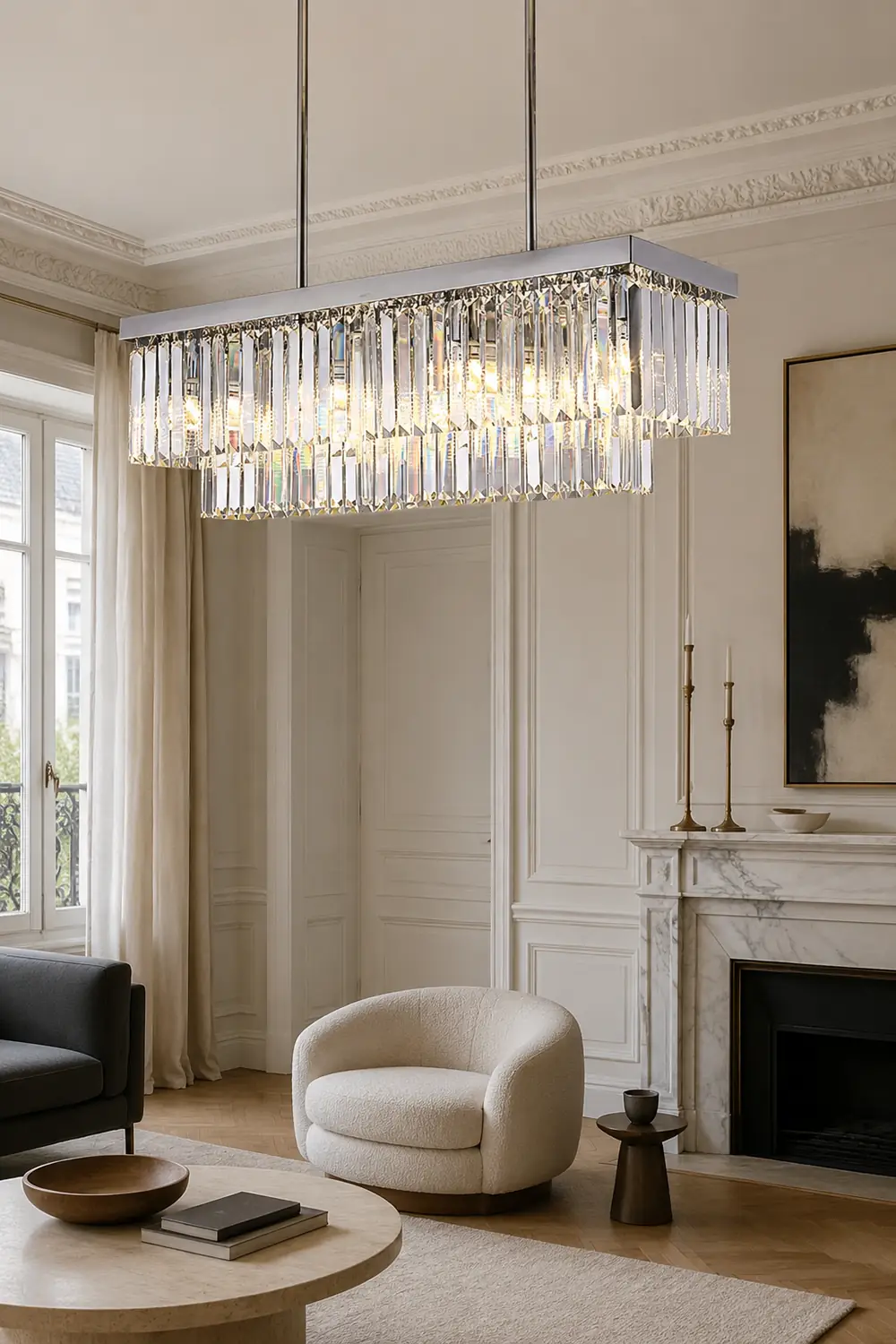Marilyn Modern Art Deco LED Pendant Light, Crystal/Metal - Lumpaz