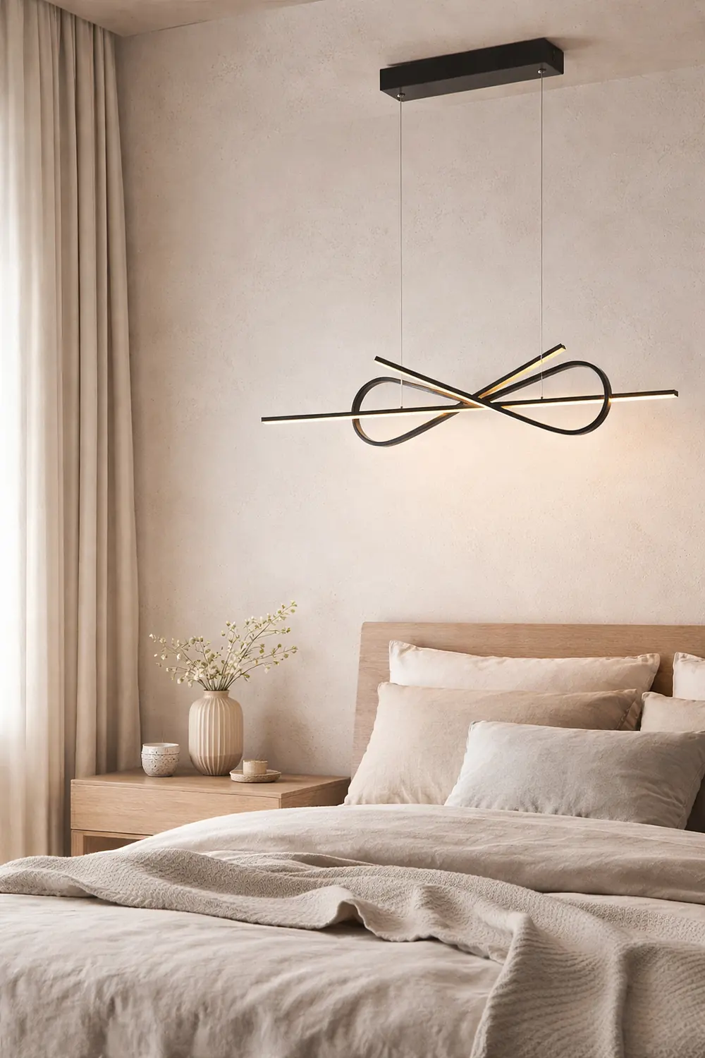 Bouvet Modern Minimalist Nordic Bow-tie Metal Pendant Light, White/Black - Lumpaz
