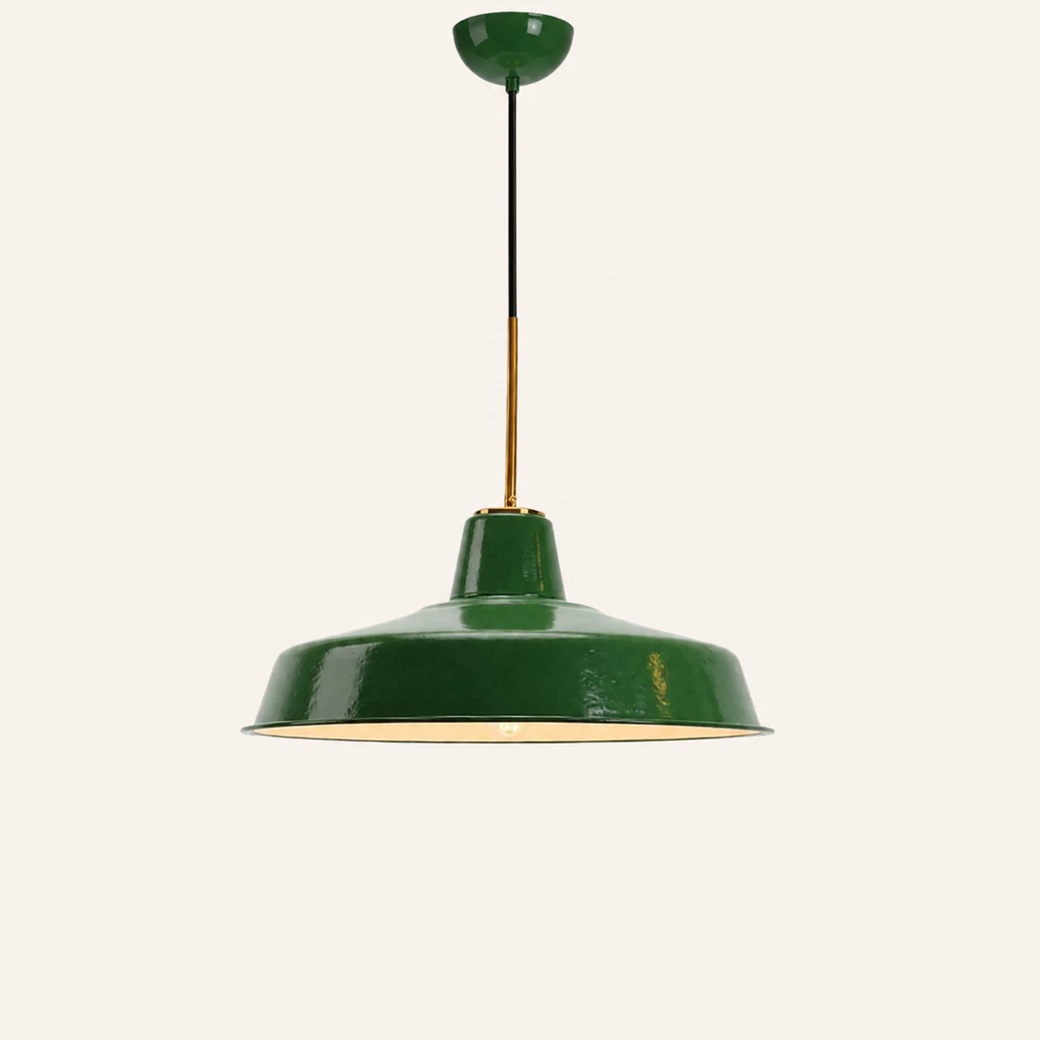 Cairns Vintage Metal Arched Pendant Light, Green - Lumpaz