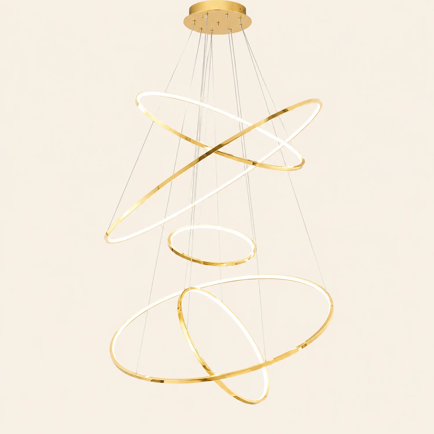 Arisha Minimalist Ring Metal Pendant Light, Gold, Living Room - Lumpaz