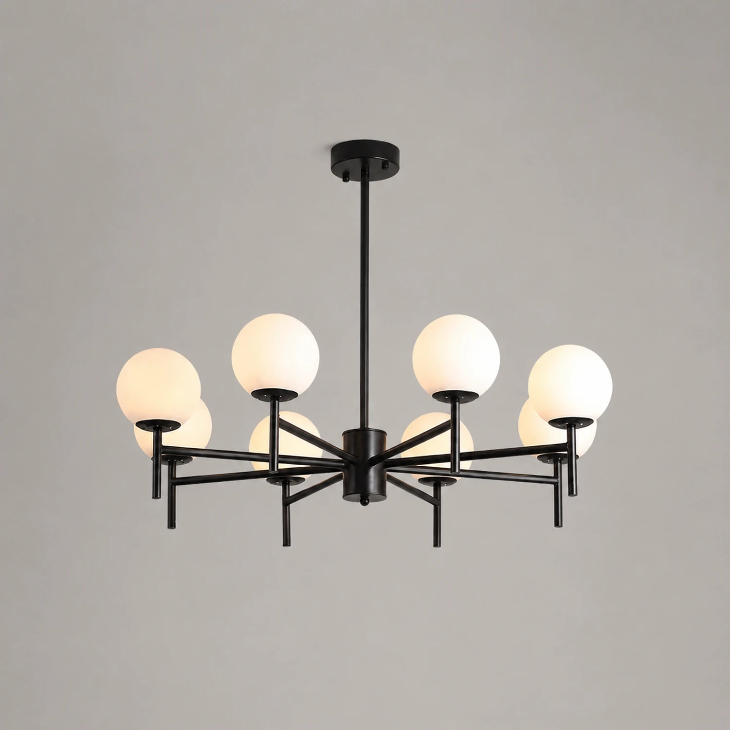 Alessio Modern Globe Bubble Metal/Glass Pendant Light, Gold/Black - Lumpaz