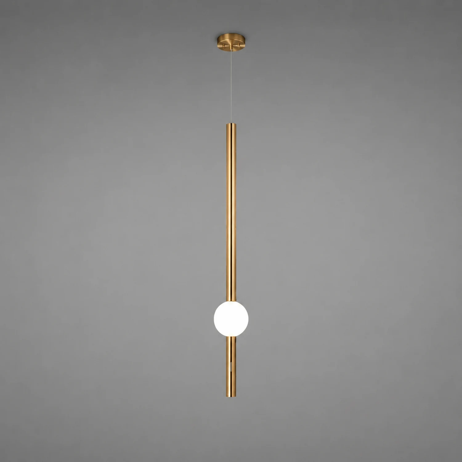 Edge Modern Linear Metal Pendant Light, White/Gold - Lumpaz