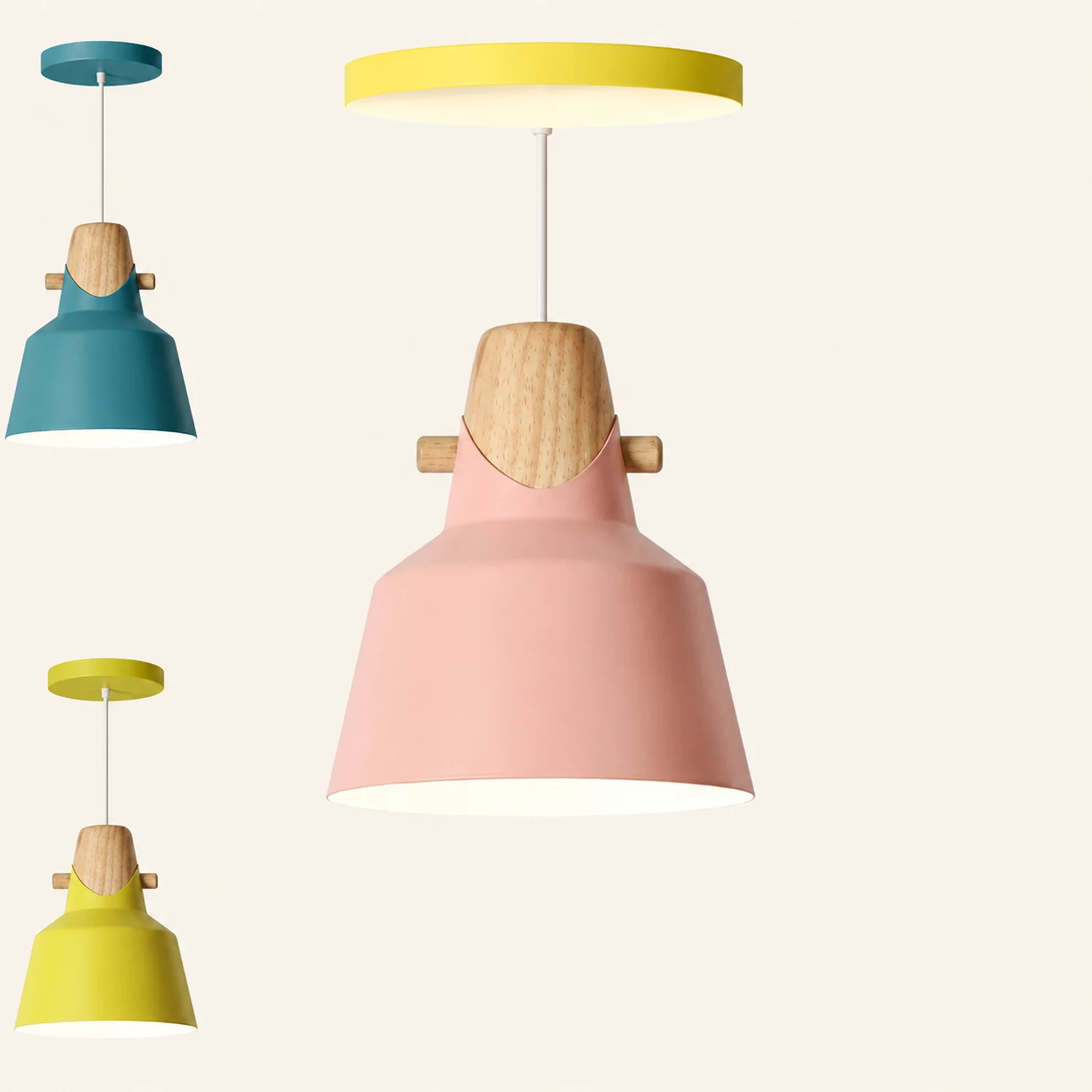 Morandi Nordic Dome Metal Pendant Light, Bule/Green/Pink - Lumpaz