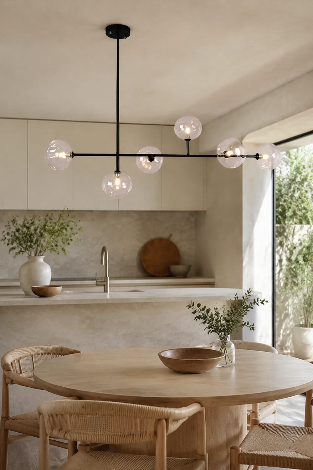 Valentina Modern Bubble Glass Pendant Light, Black - Lumpaz