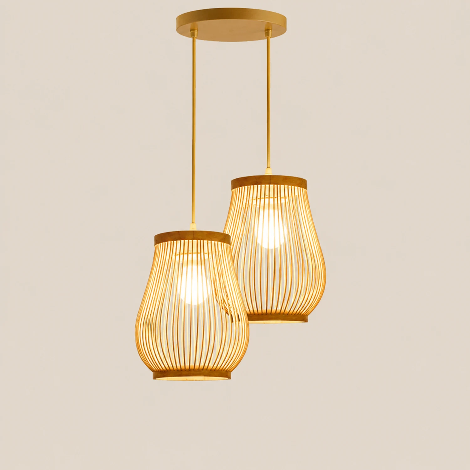 Muto Designer Handmade Weave Bamboo Pendant Light - Lumpaz