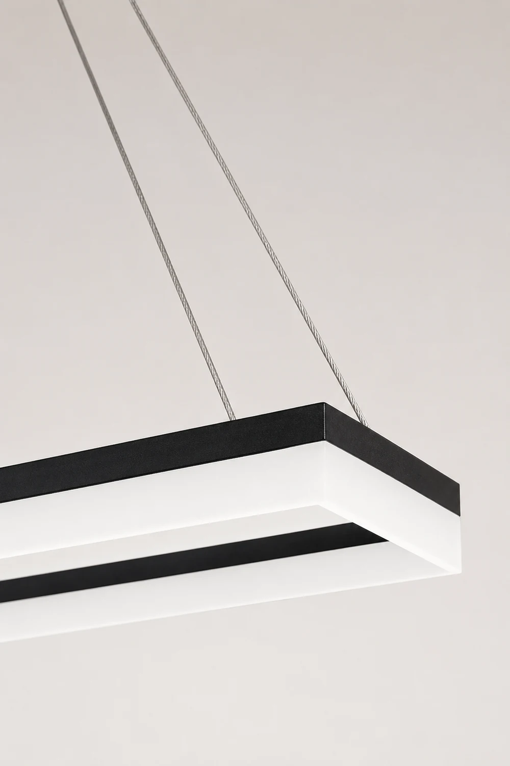 Bouvet Nordic Rectangular Led Pendant Light, Black/White, Acrylic - Lumpaz