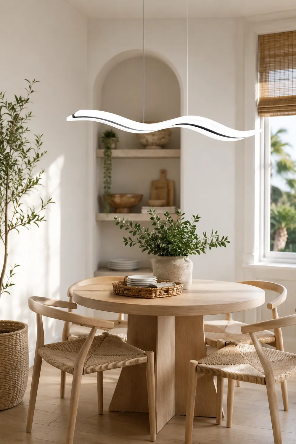 Minimalist Wave Wavy Pendant Light, 38.5" - Lumpaz