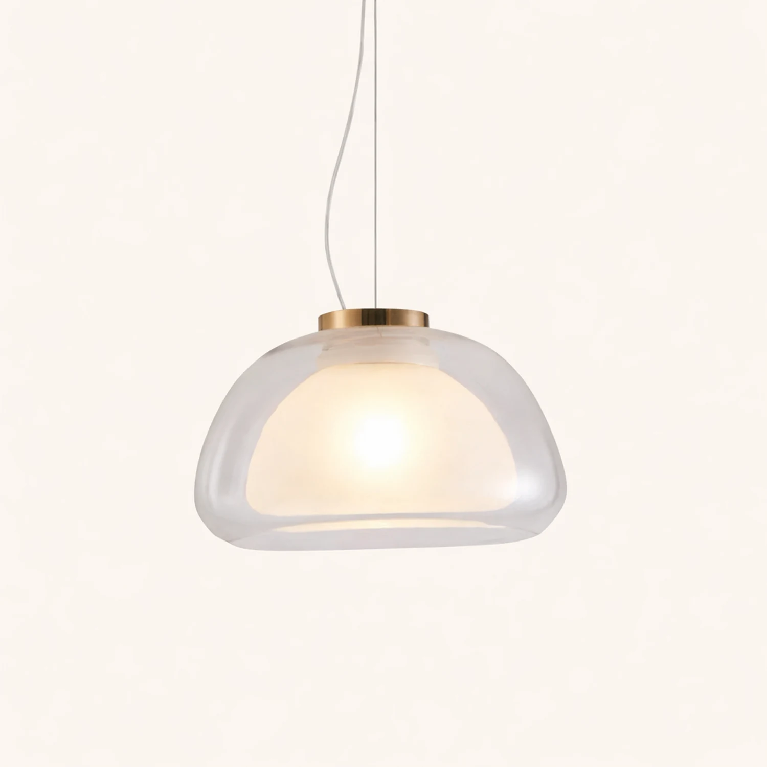 Byers Double Layer White Glass Pendant Light - Lumpaz