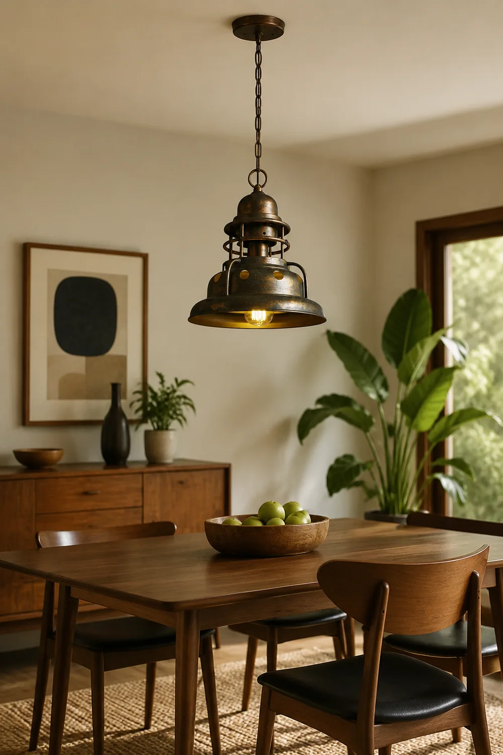Alessio Industrial Retro Vintage Pull Cnain Pendant Light, Brass, Metal - Lumpaz
