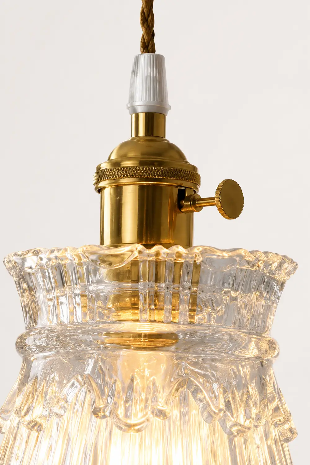 Hailie Art Deco Blown Brass & Glass Pendant Light, 7 Styles - Lumpaz