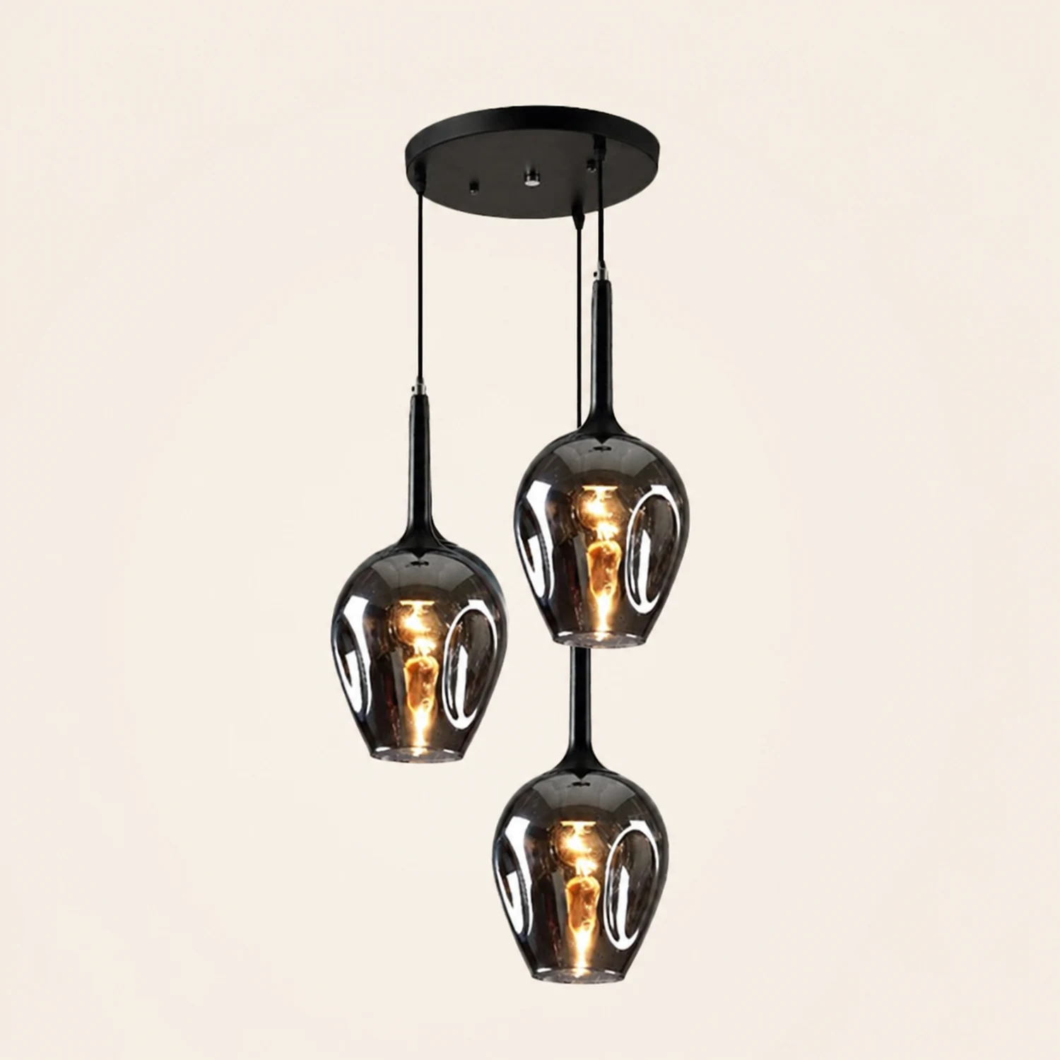 Valentina Nordic Minimalist Cluster Glass Pendant Light, Blue/Clear - Lumpaz