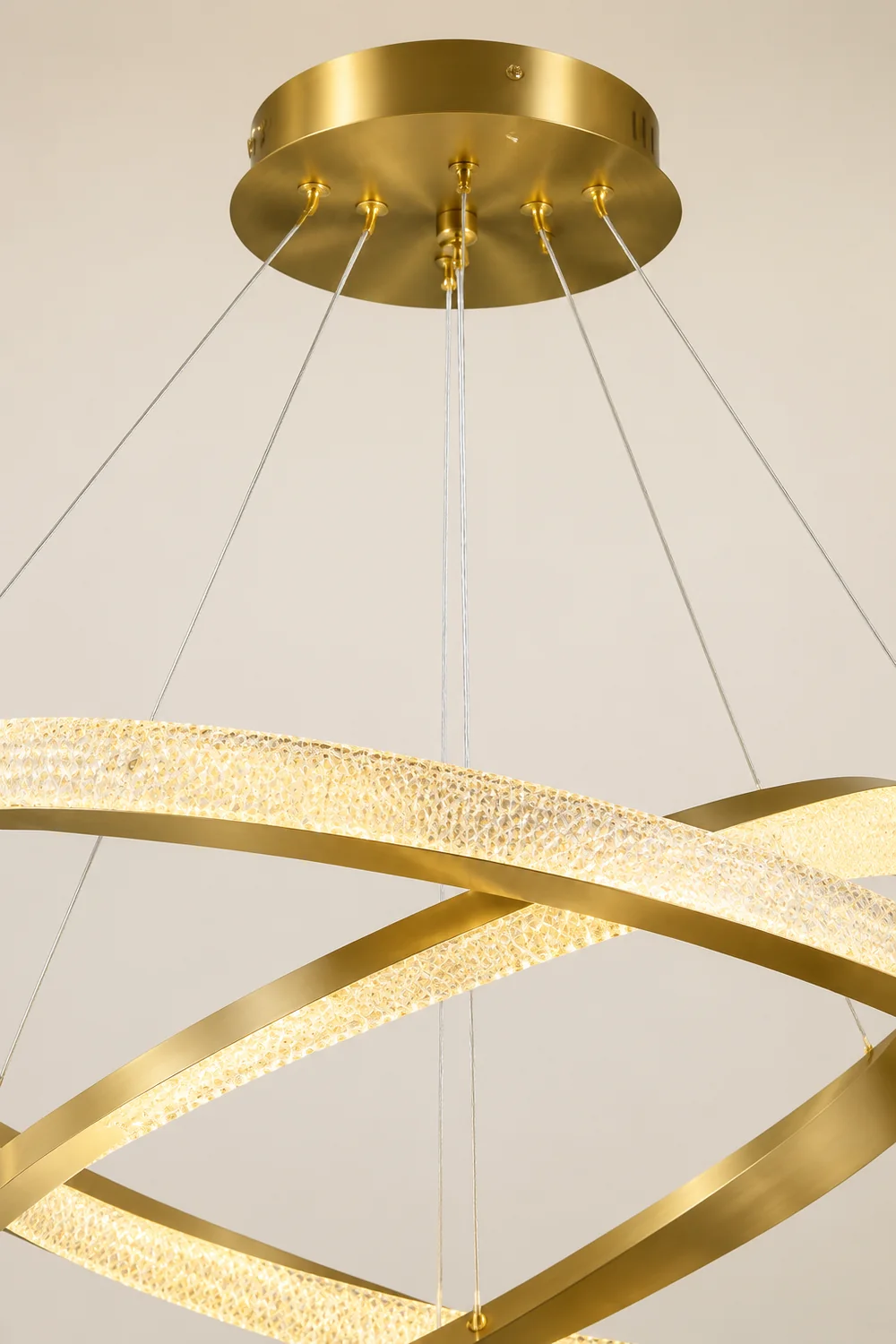 Arisha Minimalist  Ring Spiral Shape Metal Pendant Light,Gold - Lumpaz