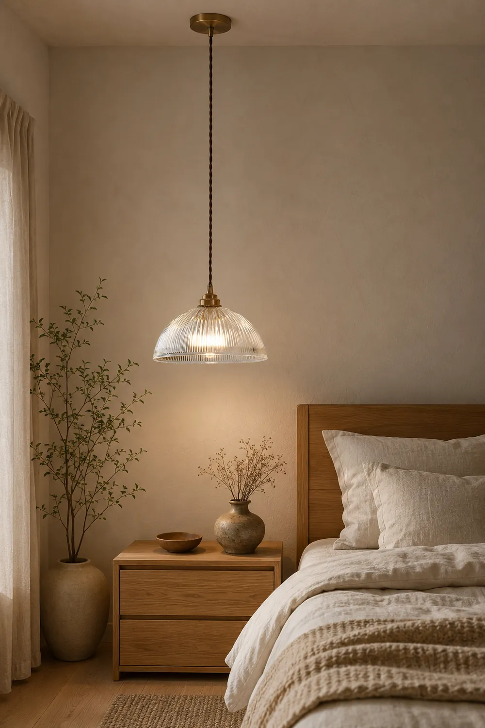 Alessio Simple Bowl Metal/Glass Pendant Light, Clear, Dining Room - Lumpaz