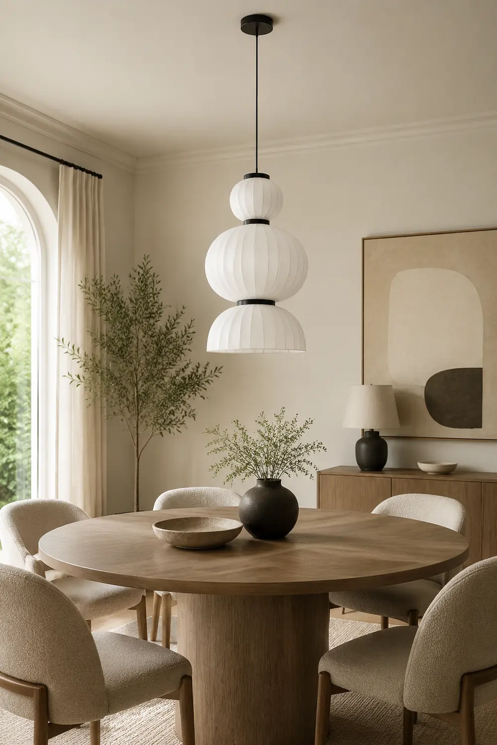 Renée Modern Artificial Silk Pendant Light, White, 3 Style - Lumpaz