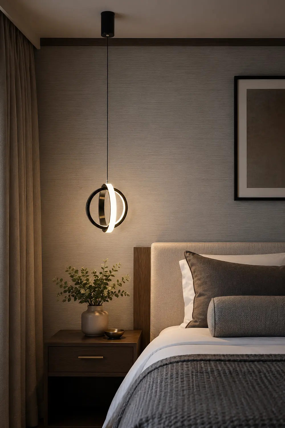 Lynch Pendant Light Spherical Modern, Metal, Black/Gold, Kitchen - Lumpaz