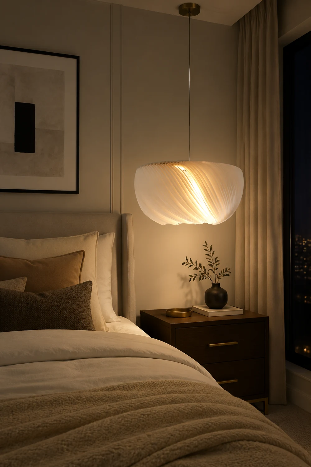 Renée Nordic Circle Nature Pendant Light, Living Room/Dining Room - Lumpaz