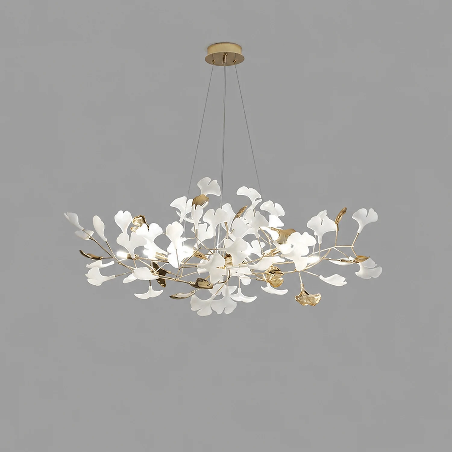 Ophelia Modern Petal Shaped Metal Ceramic Chandelier Dining Room - Lumpaz