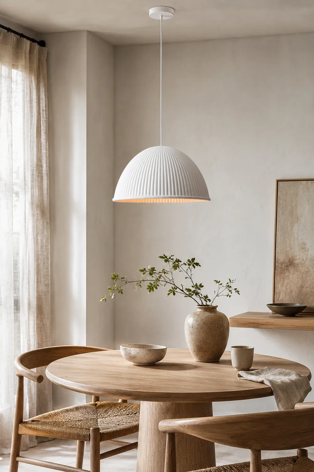 Morandi Modern Semi Resin Pendant Light, Gray/Black/White - Lumpaz