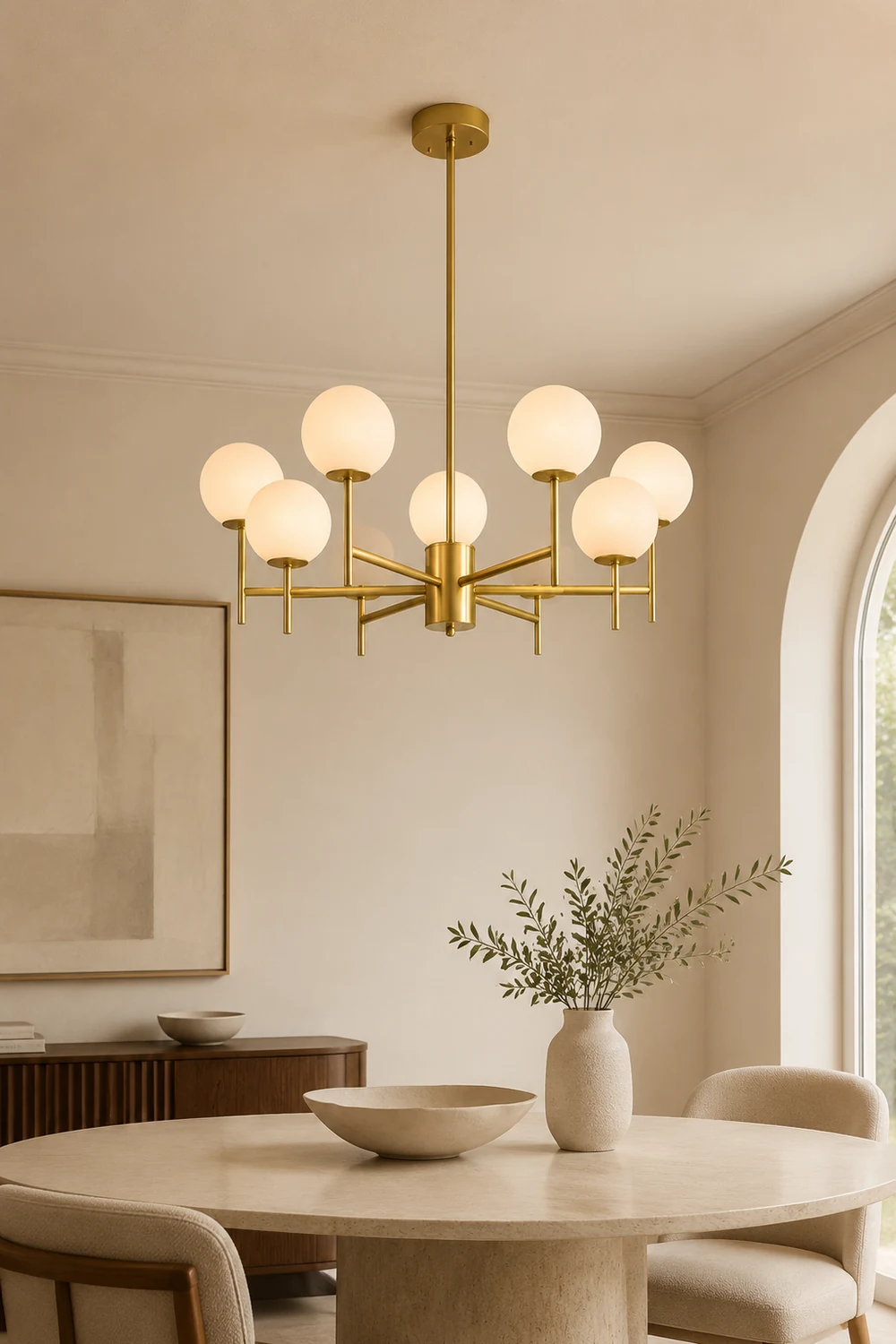 Alessio Modern Globe Bubble Metal/Glass Pendant Light, Gold/Black - Lumpaz