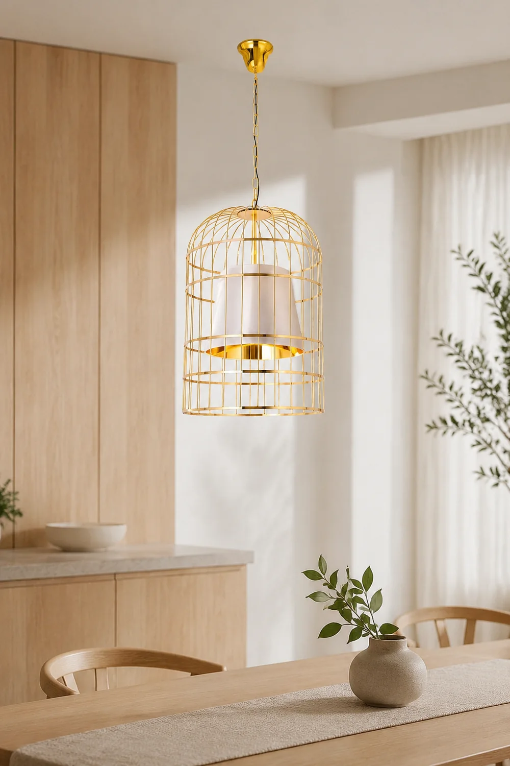 Alessio Vintage Bird Cage Metal Pendant Light - Lumpaz
