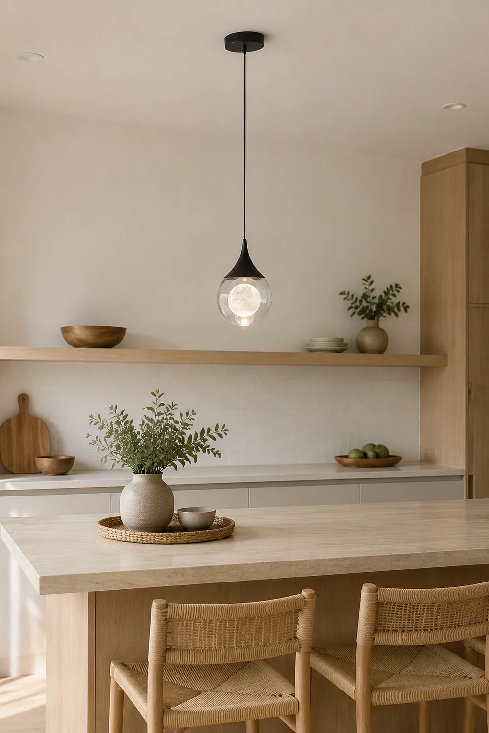 Elif Minimalist Moon Metal Pendant Light,Black - Lumpaz