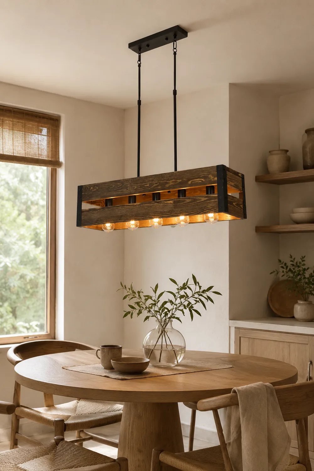 Alessio Retro LED Metal/Wood Pendant Light Living Room/Bedroom - Lumpaz