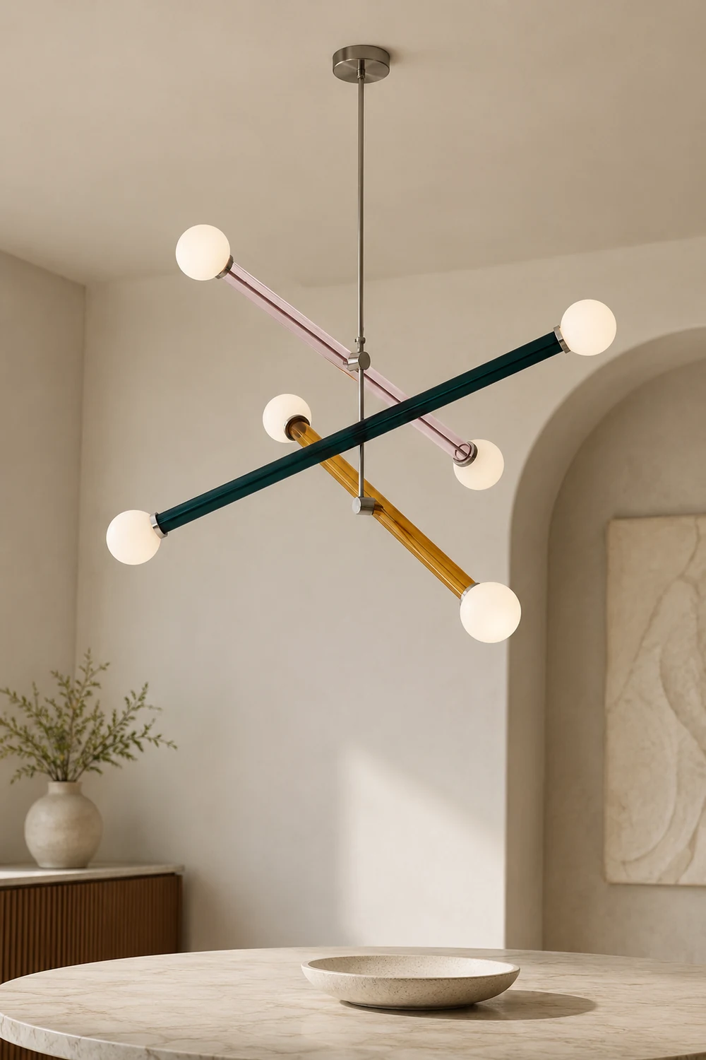 Avi Modern Metal/Glass Creative Children Bedroom Pendant Light Adjustable - Lumpaz