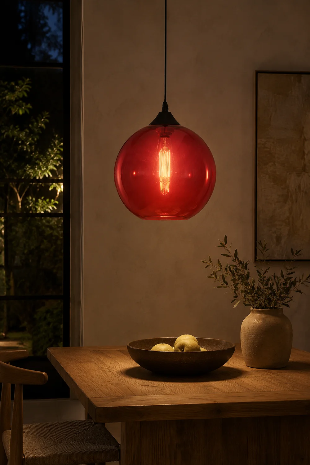Hailie Modern Glass Globe Colorful Pendant Light - Lumpaz