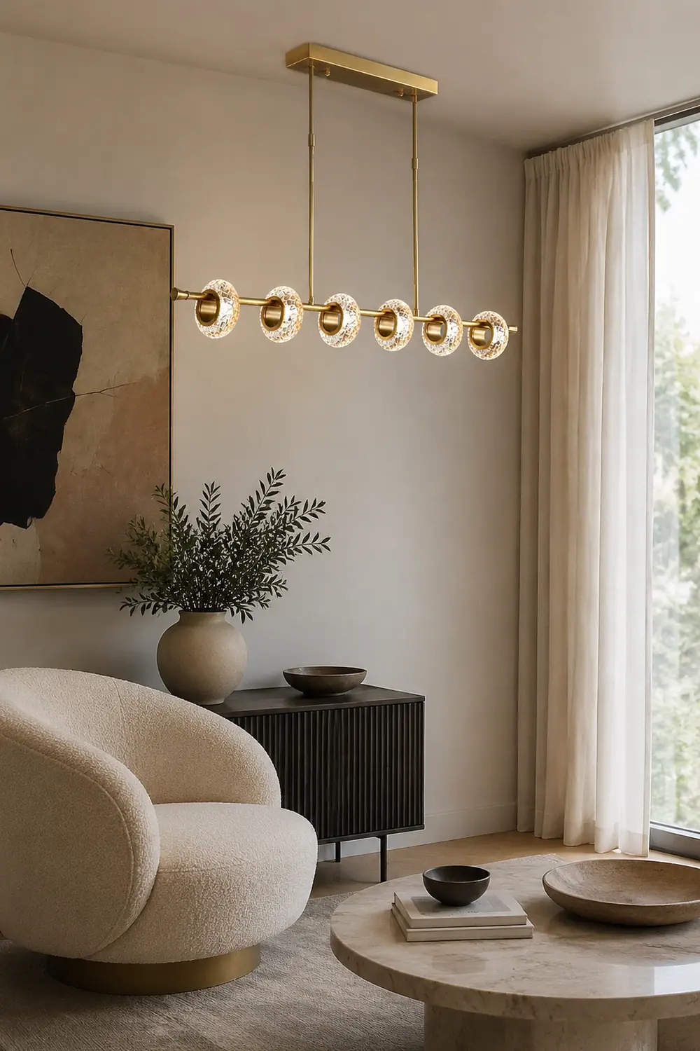 Marilyn Modern Luxury metal/Glass Pendant Light, Gold - Lumpaz