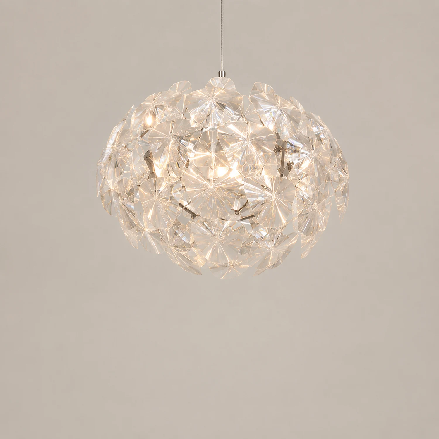 Bella Unique Diamond Flower Metal Pendant Light, Living Room - Lumpaz