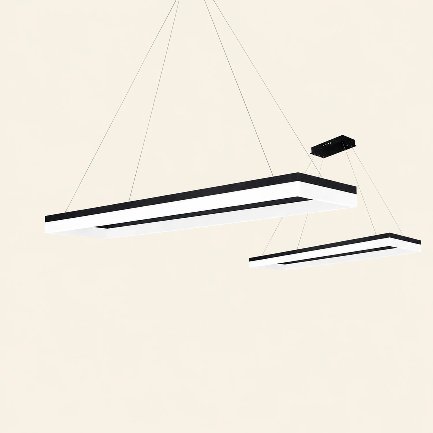 Bouvet Nordic Rectangular Led Pendant Light, Black/White, Acrylic - Lumpaz