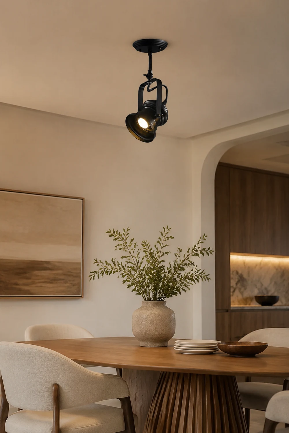 Alessio Industrial Style Rotatable Semi-Flush Mount Ceiling Light - Lumpaz