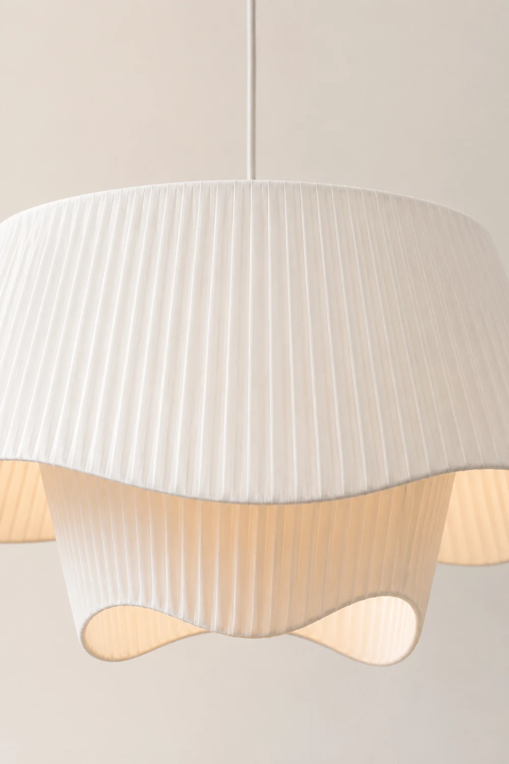 Renée French Country Fabric/Metal Pendant Light, White - Lumpaz
