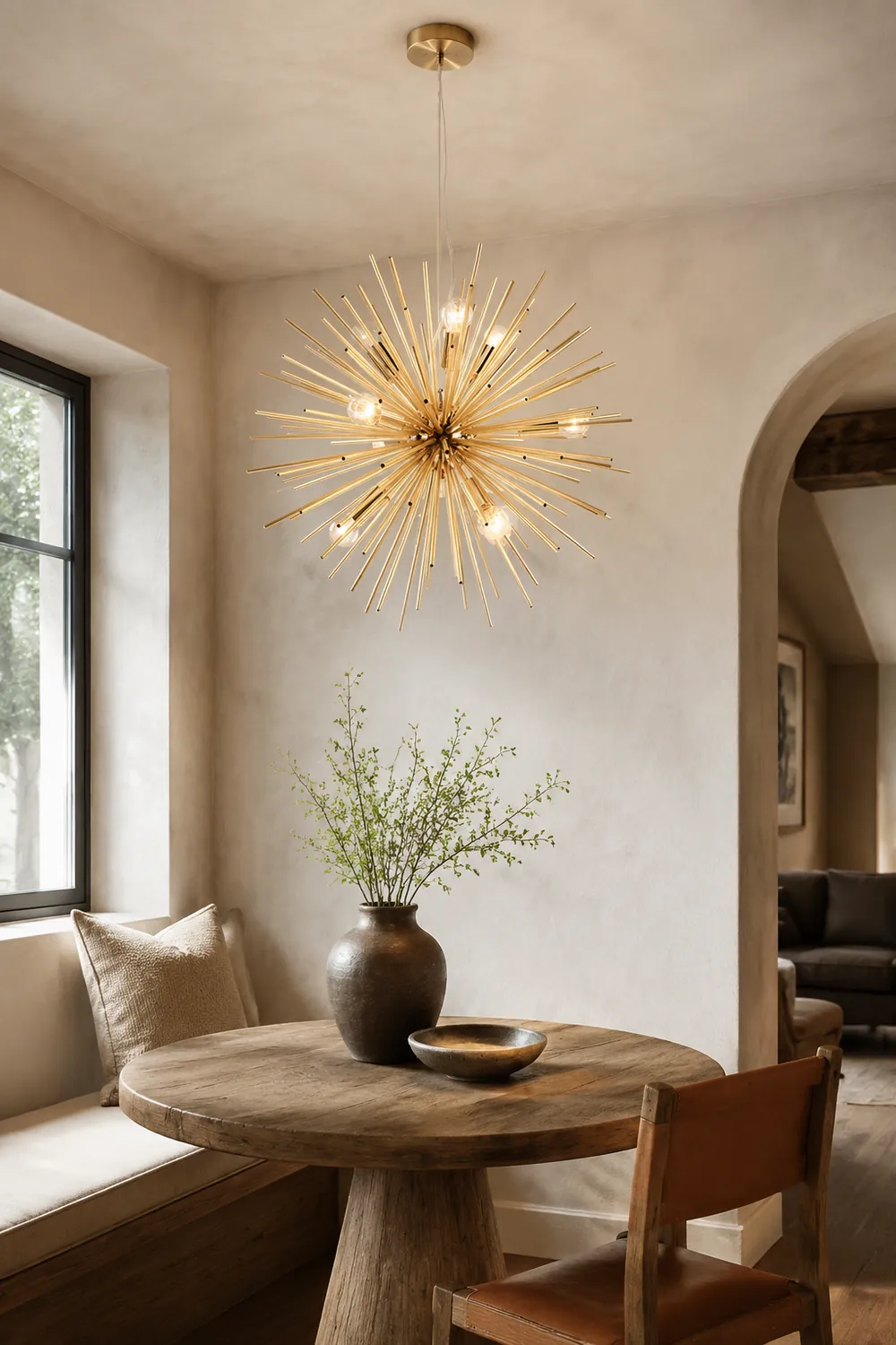 Lowry Modern Art Deco Sputnik Gold Pendant Light, Metal - Lumpaz