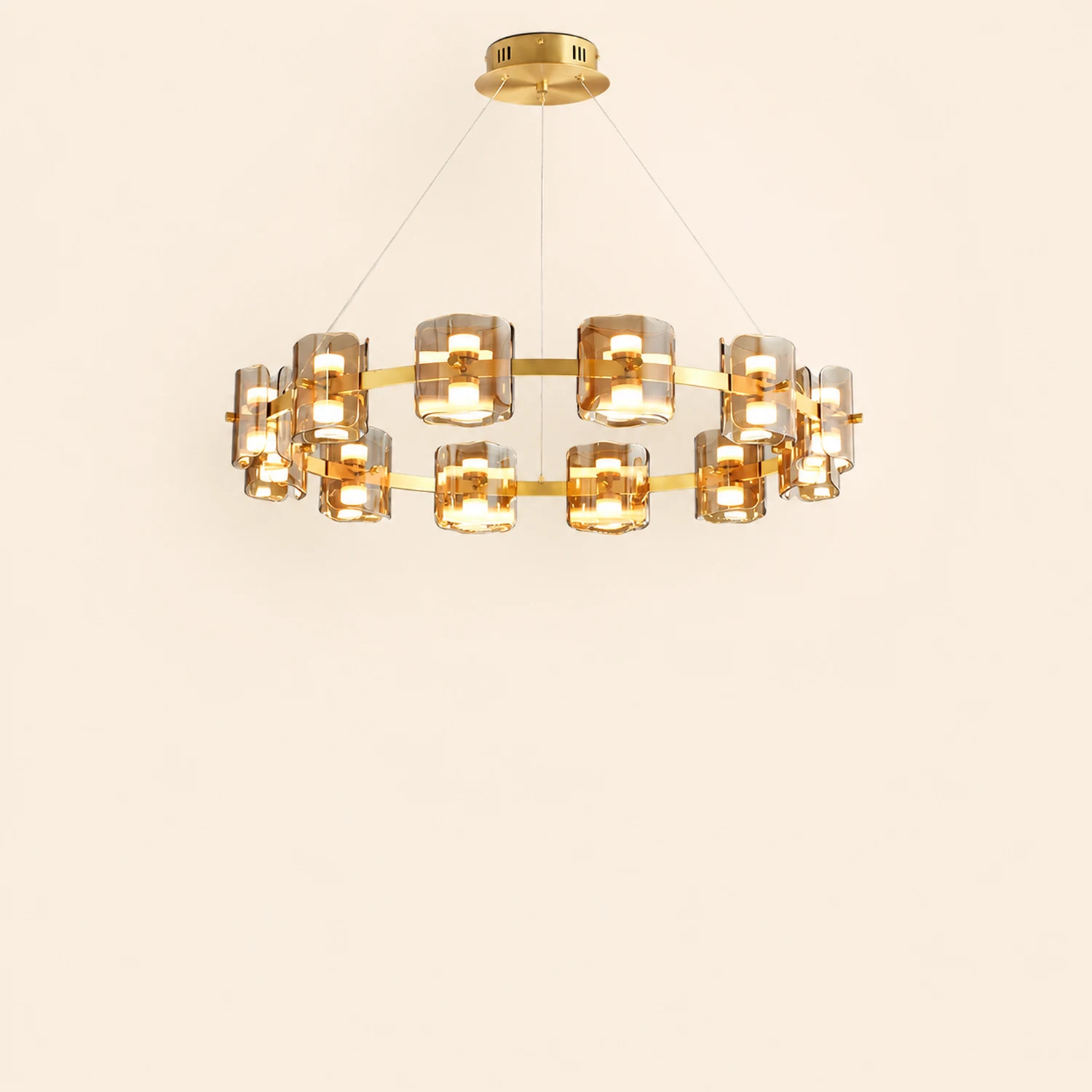 Evette Minimalist Round Metal Pendant Light,Black/Gold - Lumpaz