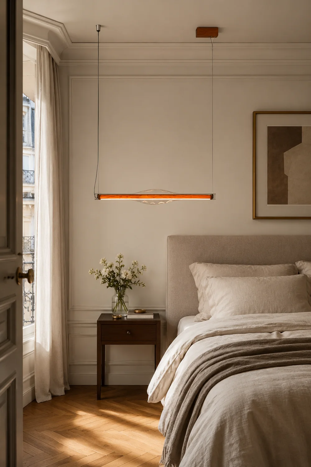 Edge Modern Tubular Metal Pendant Light, Red/Brown - Lumpaz