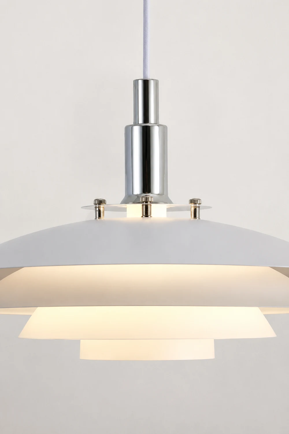 Morandi Modern Frisbee Shaped Metal Pendant Light, Black/White - Lumpaz