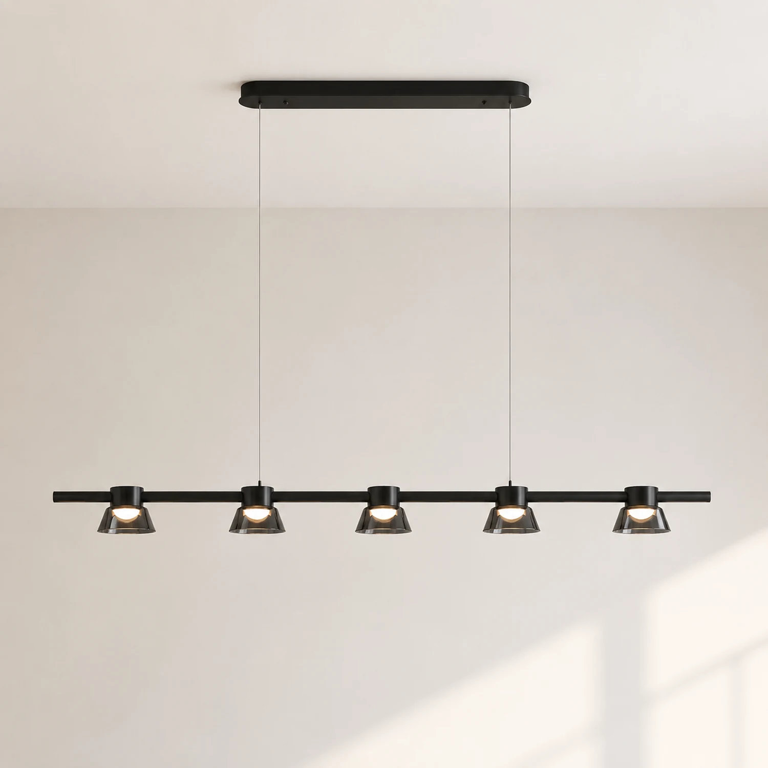 Evette Modern Linear Metal Pendant Light,Black - Lumpaz