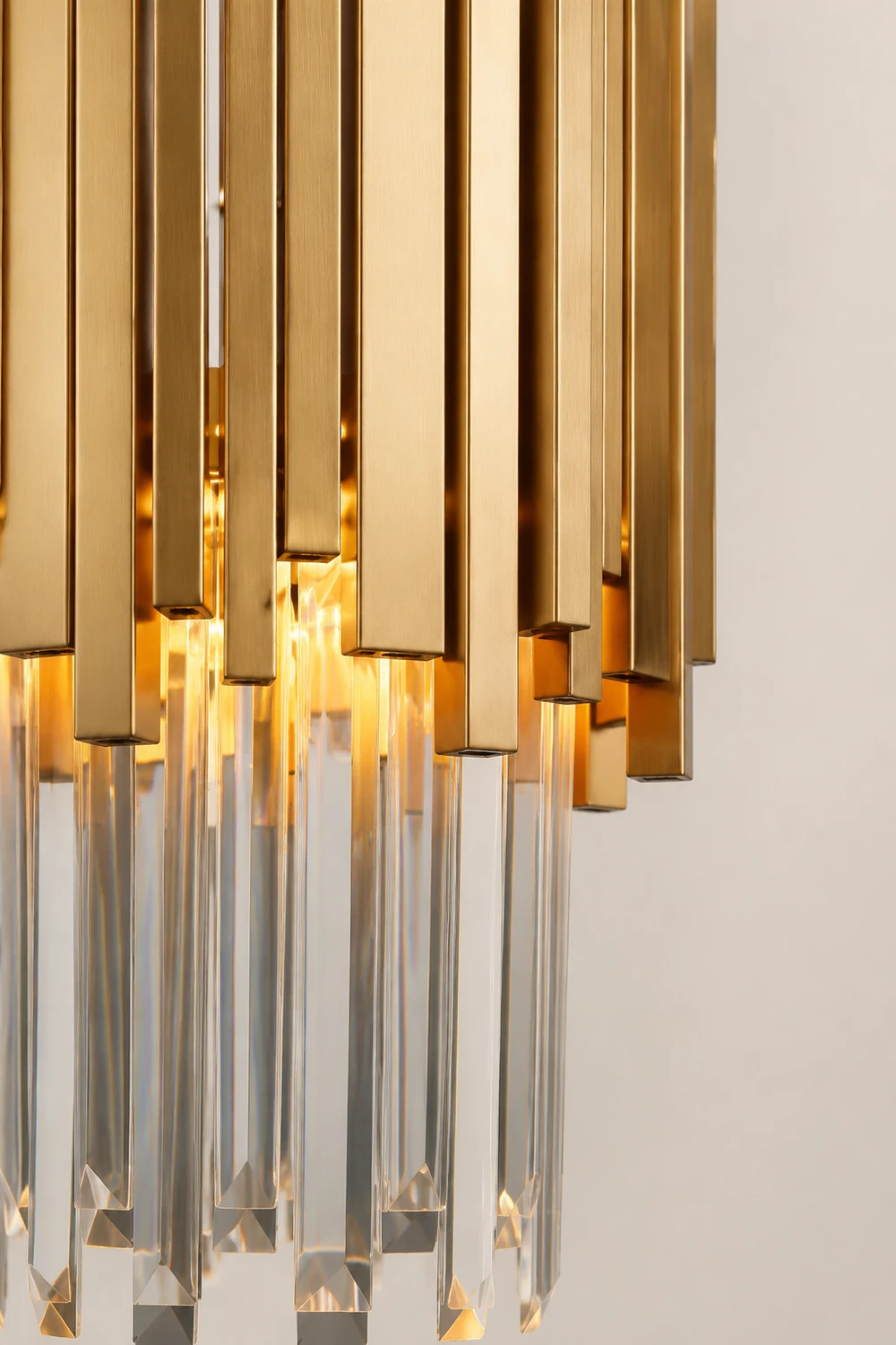 Kristy Modern Crystal Pendant Light, Gold & Chrome Living Room - Lumpaz