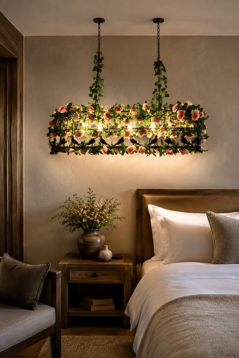 Alessio Vintage Rustic Flourishing Blossom Metal Pendant Light - Lumpaz
