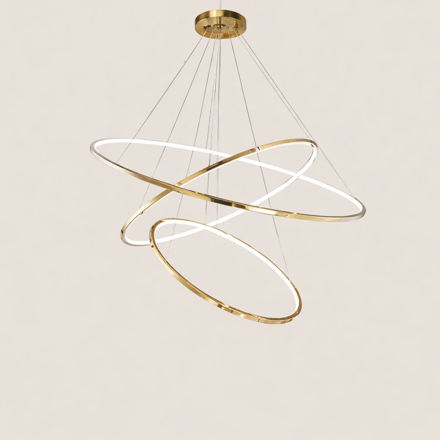 Arisha Minimalist Ring Metal Pendant Light, Gold, Living Room - Lumpaz